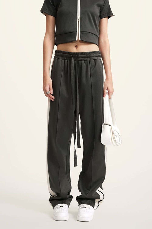 Side Stripe Active Pants - Charcoal
