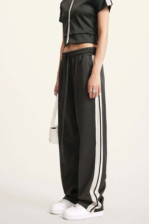Side Stripe Active Pants - Charcoal