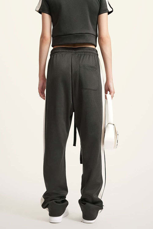 Side Stripe Active Pants - Charcoal