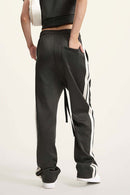 Side Stripe Active Pants - Charcoal
