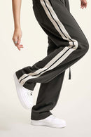 Side Stripe Active Pants - Charcoal