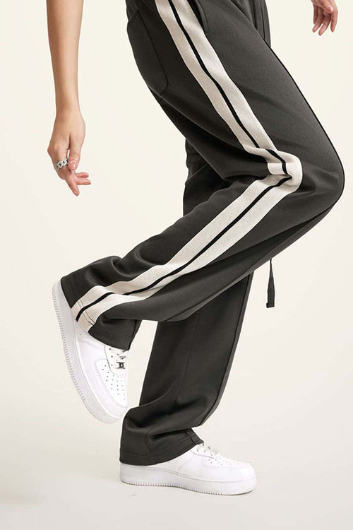 Side Stripe Active Pants - Charcoal