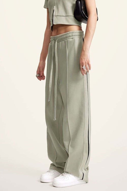 Side Stripe Active Pants - Gray Camel