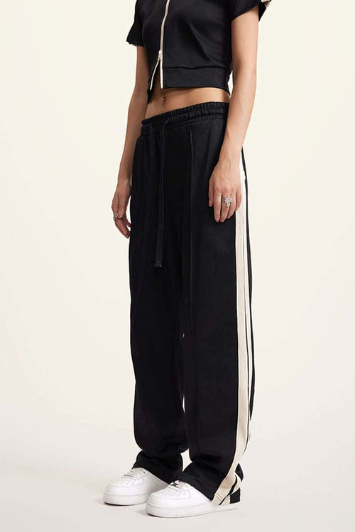 Side Stripe Active Pants - Black