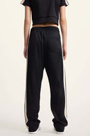 Side Stripe Active Pants - Black