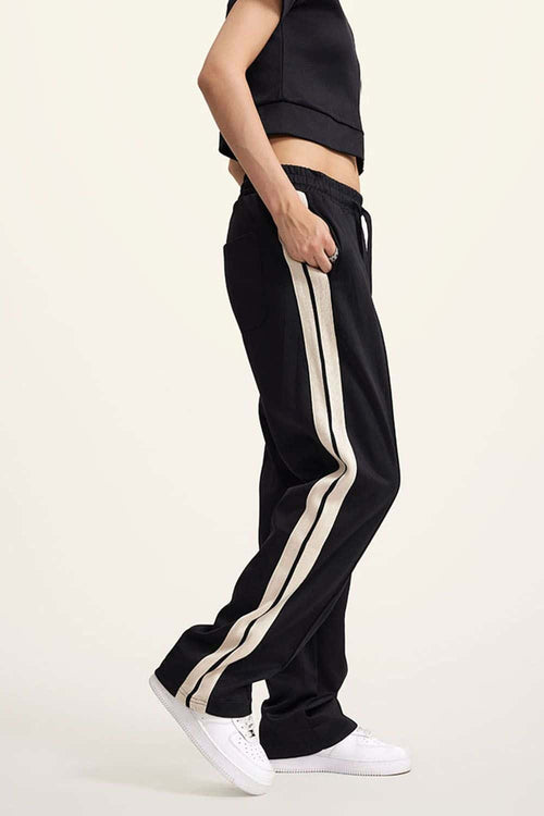 Side Stripe Active Pants - Black