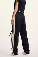 Side Stripe Active Pants - Black