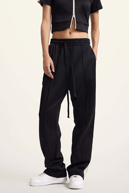 Side Stripe Active Pants - Black
