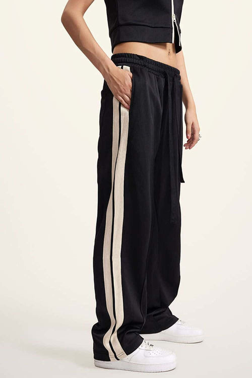 Side Stripe Active Pants - Black