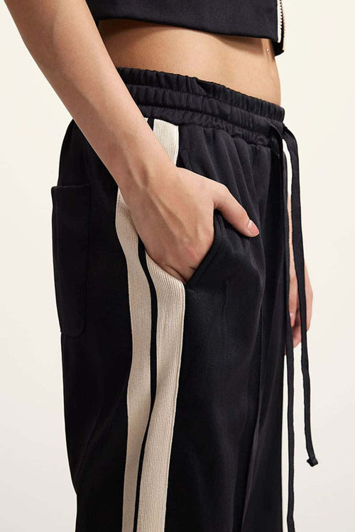 Side Stripe Active Pants - Black