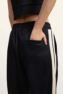 Side Stripe Active Pants - Black