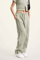 Side Stripe Active Pants - Gray Camel
