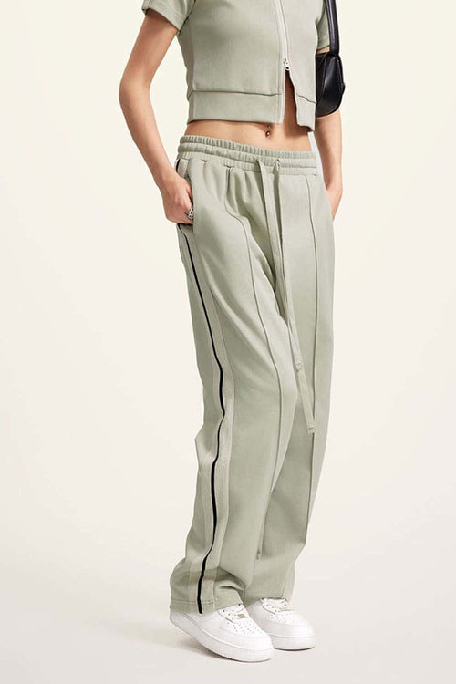 Side Stripe Active Pants - Gray Camel