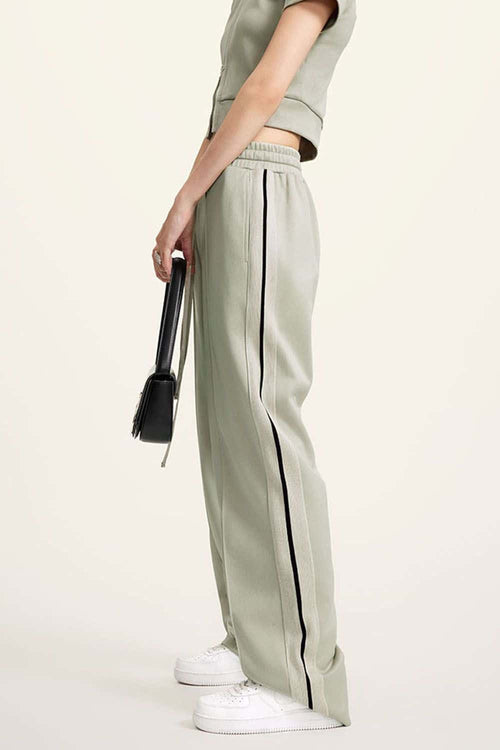 Side Stripe Active Pants - Gray Camel