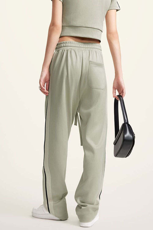 Side Stripe Active Pants - Gray Camel