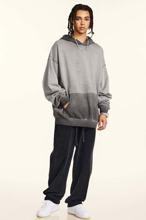 Washed Gradient Hoodie - Dark Gray