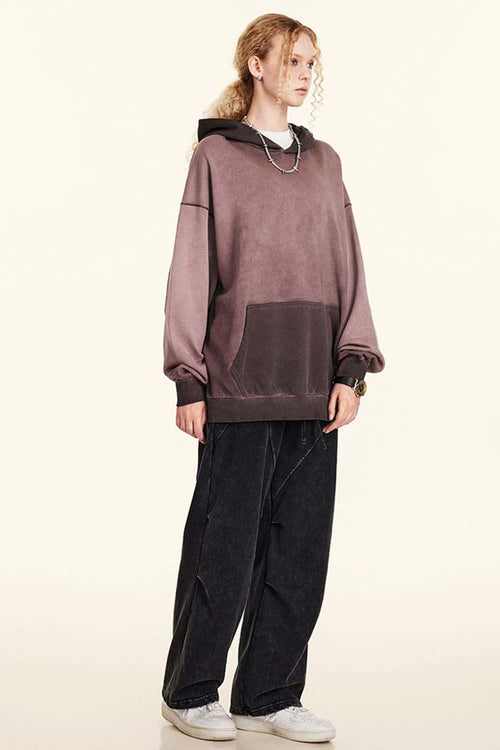 Washed Gradient Hoodie - Plum Purple