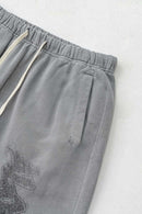 Gradient Graffiti Wide-Leg Sweatpant - Medium Gray
