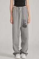 Gradient Graffiti Wide-Leg Sweatpant - Medium Gray
