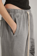 Gradient Graffiti Wide-Leg Sweatpant - Medium Gray
