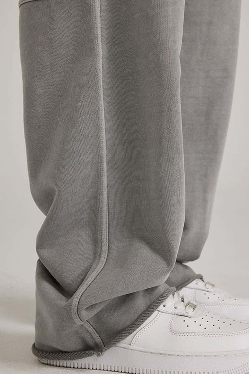 Gradient Graffiti Wide-Leg Sweatpant - Medium Gray