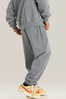 Essential Washed Relaxed Joggers - Medium Gray