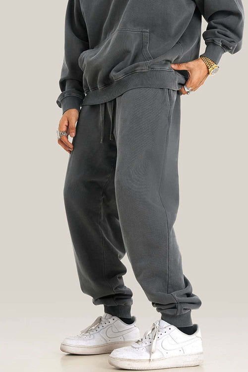 Essential Washed Relaxed Joggers - Dark Gray