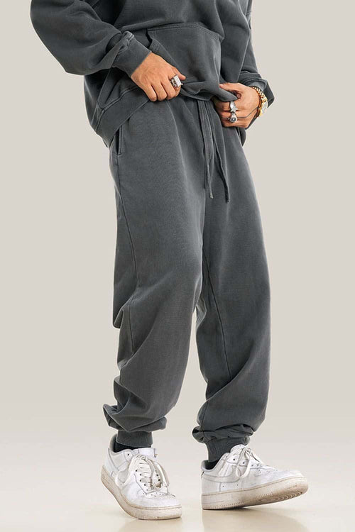 Essential Washed Relaxed Joggers - Dark Gray