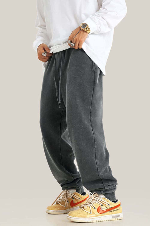 Heavyweight Washed Jogger Sweatpants - Dark Gray