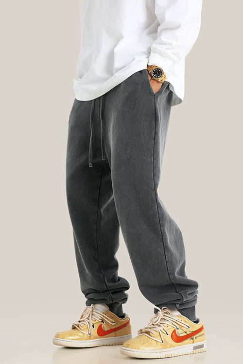 Heavyweight Washed Jogger Sweatpants - Dark Gray