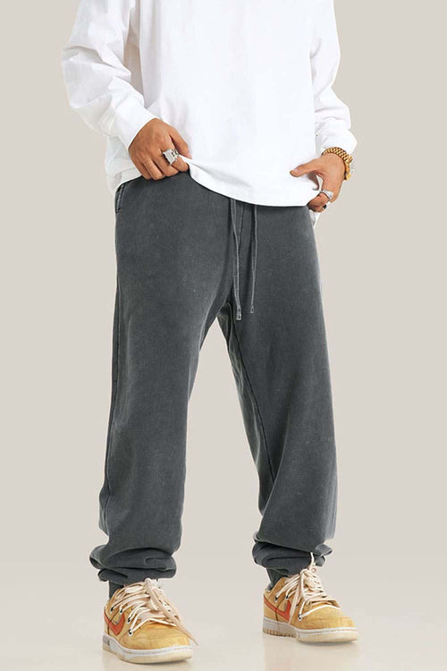 Heavyweight Washed Jogger Sweatpants - Dark Gray