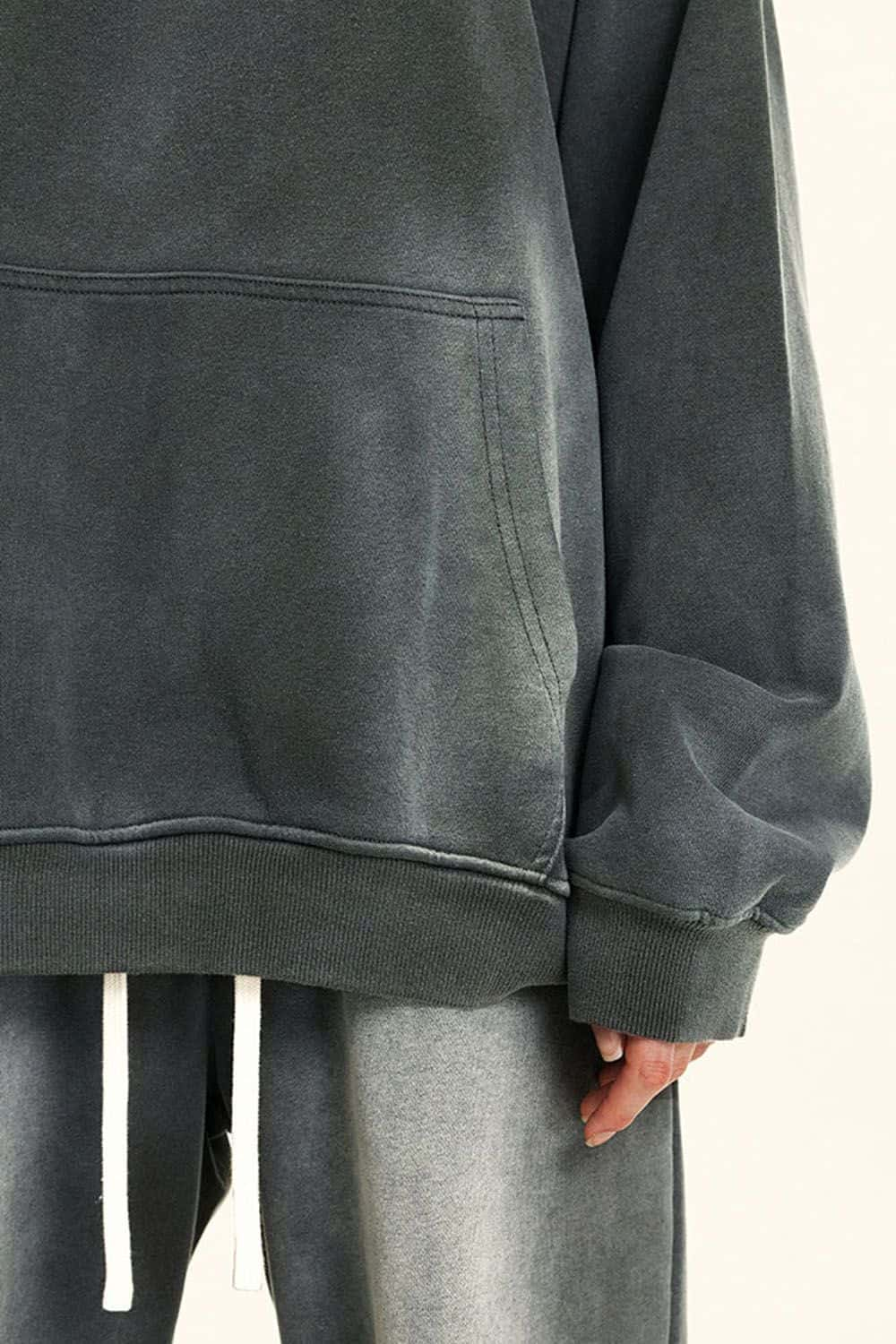 Heavy-Duty Washed High-Street Oversized Hoodie