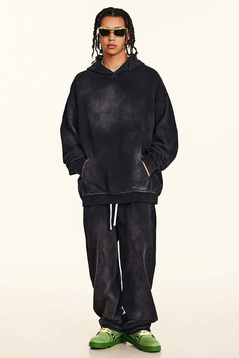 Heavy-Duty Washed High-Street Oversized Hoodie