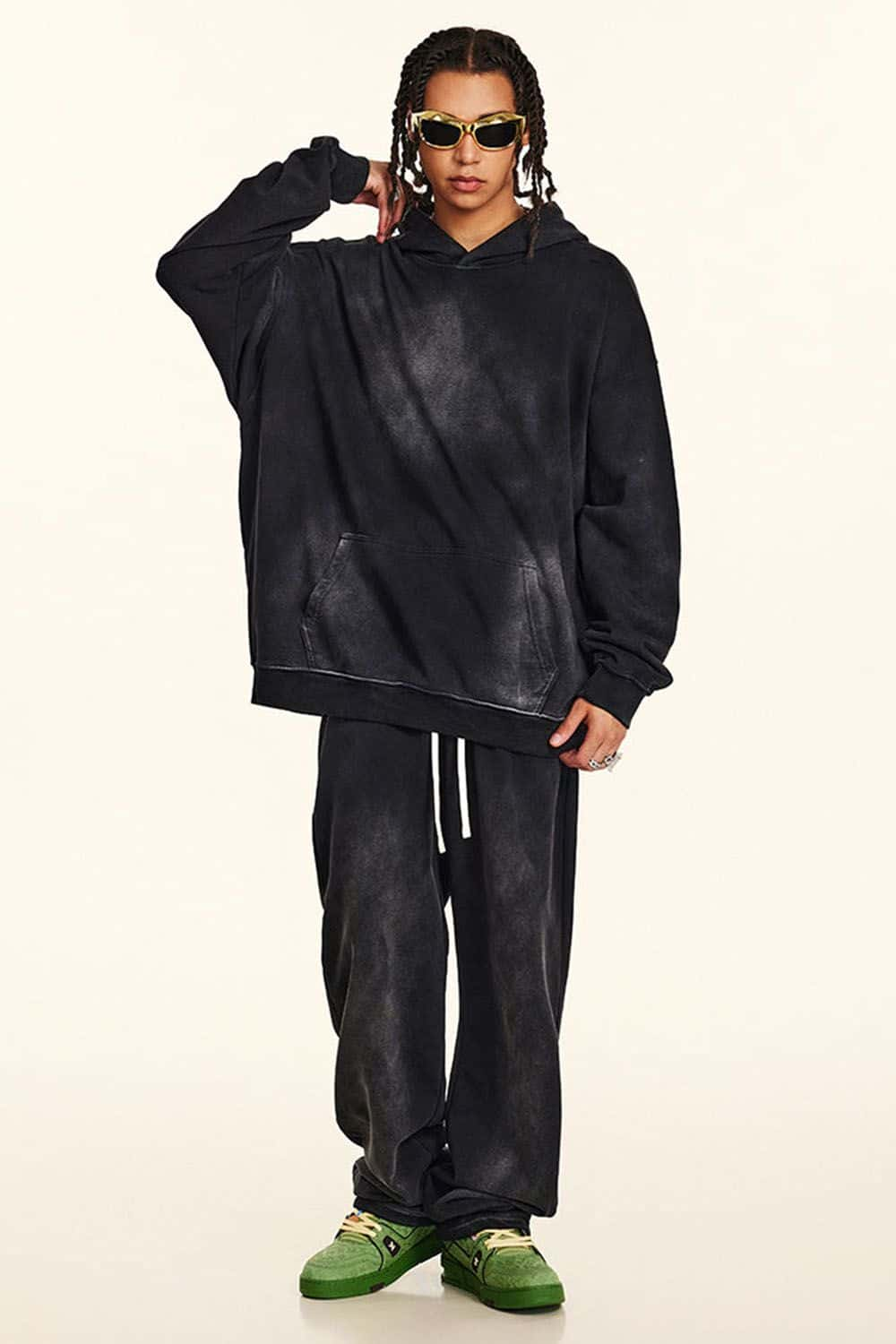 Heavy-Duty Washed High-Street Oversized Hoodie