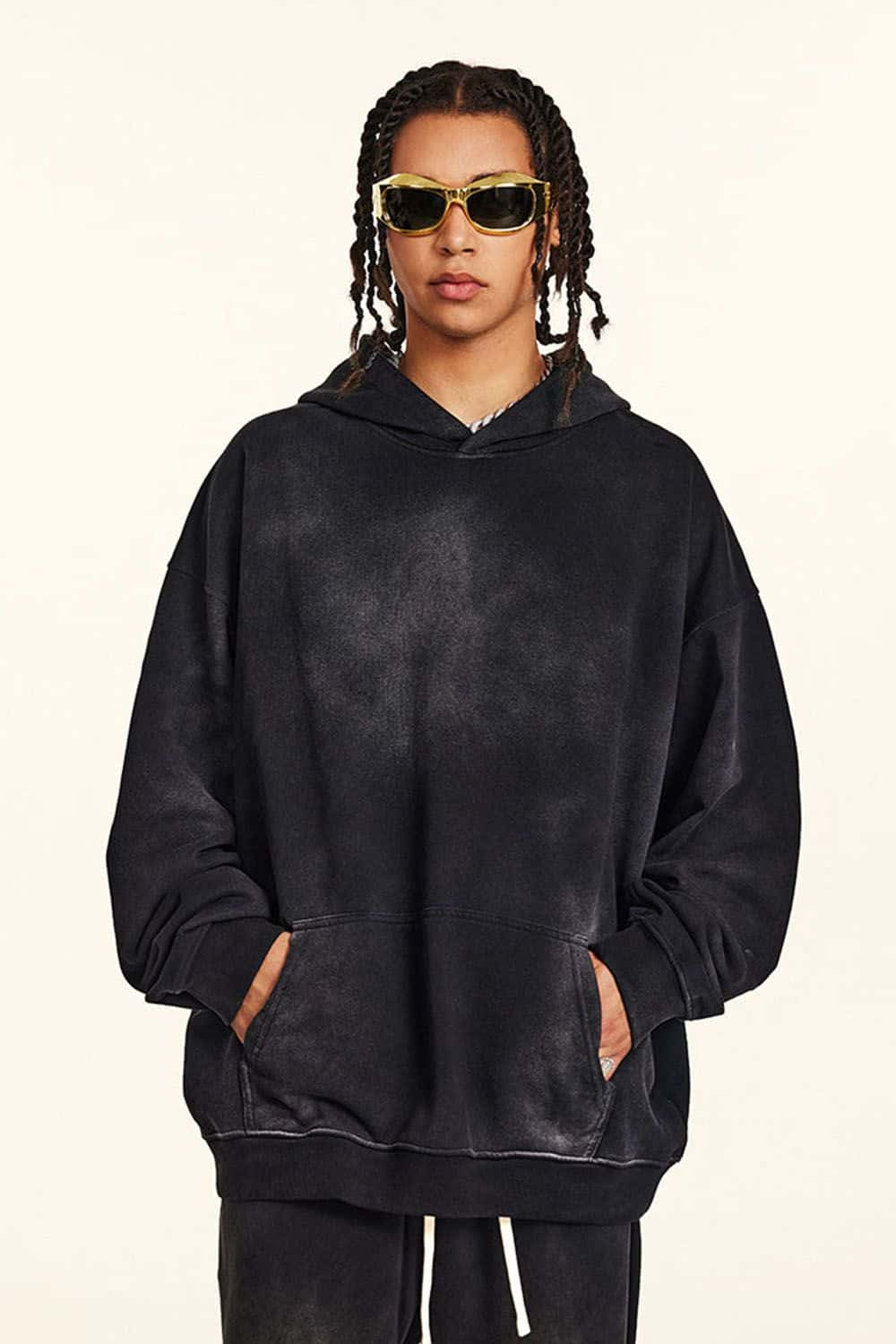 Heavy-Duty Washed High-Street Oversized Hoodie