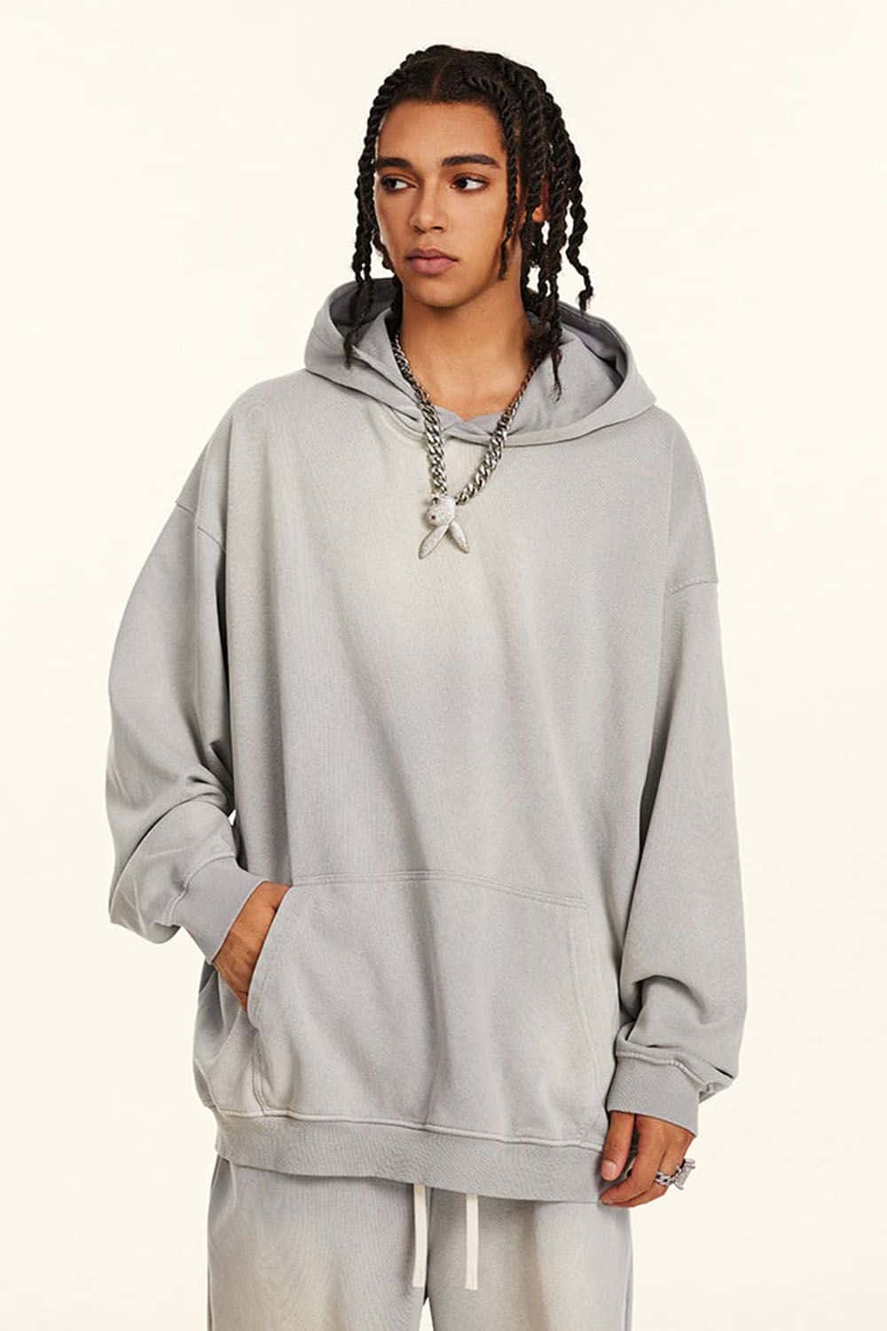 Heavy-Duty Washed High-Street Oversized Hoodie