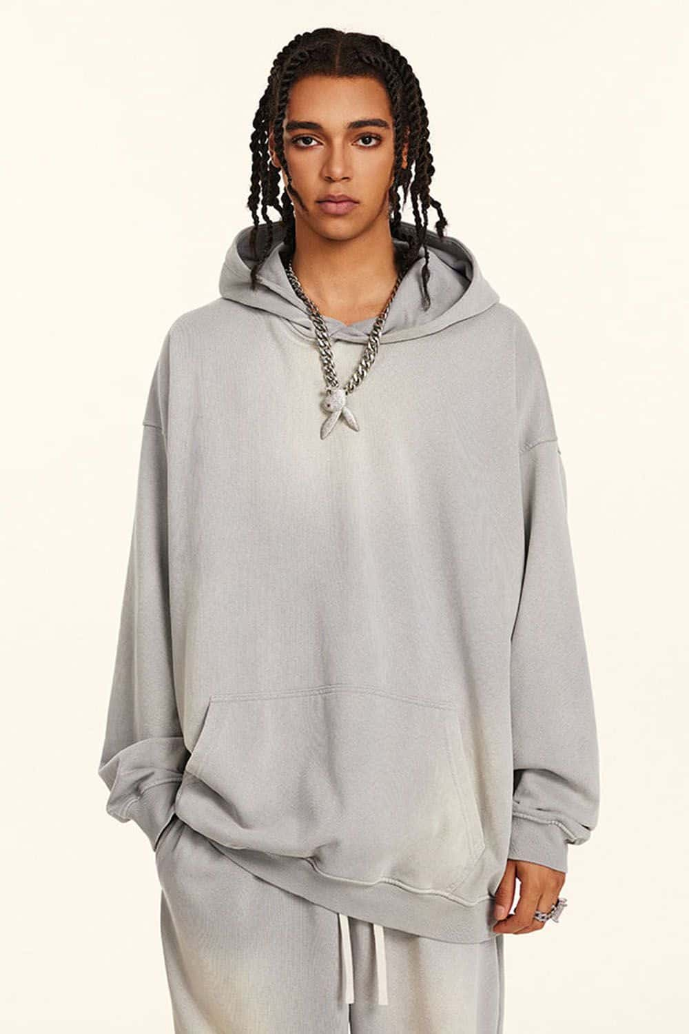 Heavy-Duty Washed High-Street Oversized Hoodie