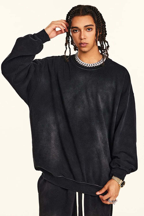 Heavyweight Vintage Washed Sweatshirt - Black
