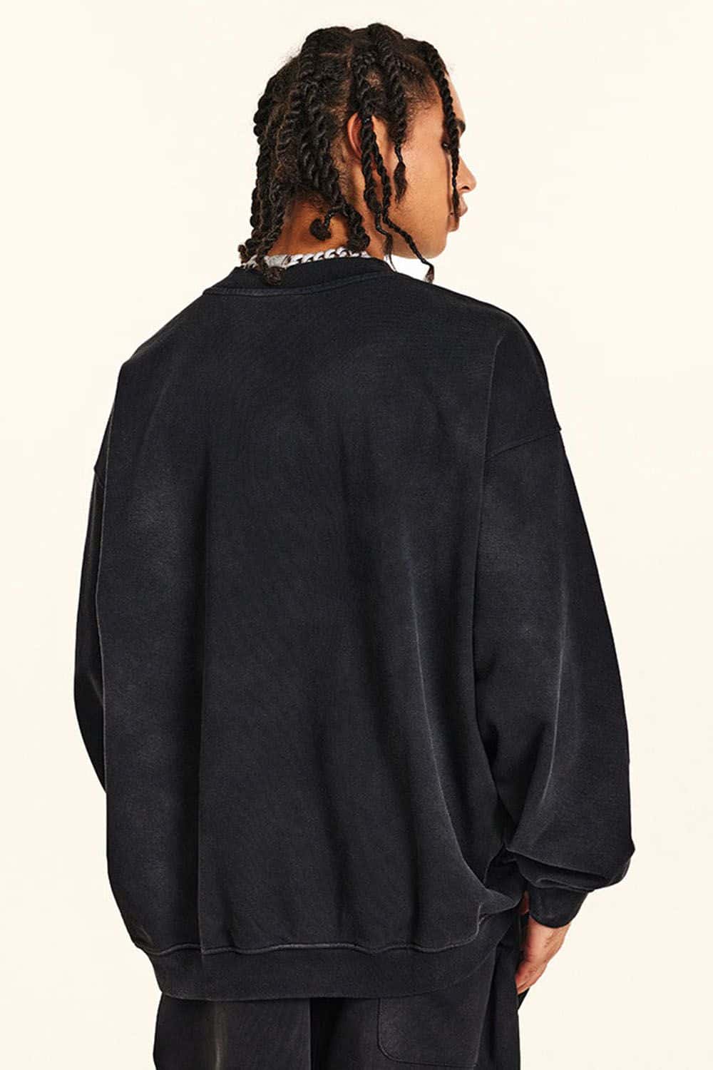Heavyweight Vintage Washed Sweatshirt - Black
