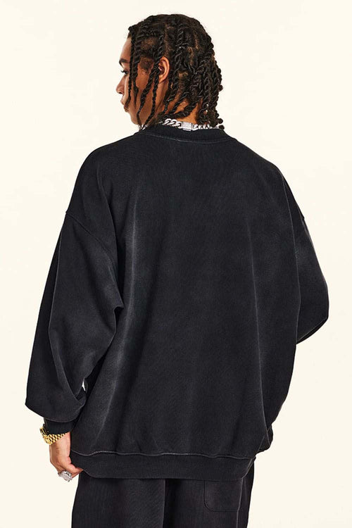 Heavyweight Vintage Washed Sweatshirt - Black