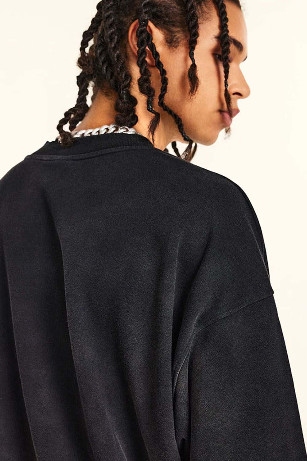 Heavyweight Vintage Washed Sweatshirt - Black