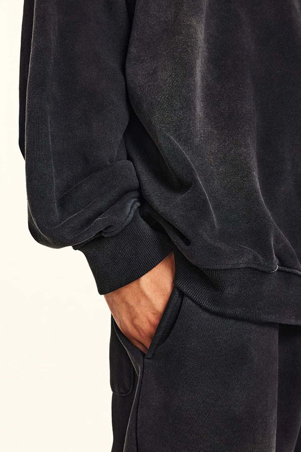 Heavyweight Vintage Washed Sweatshirt - Black