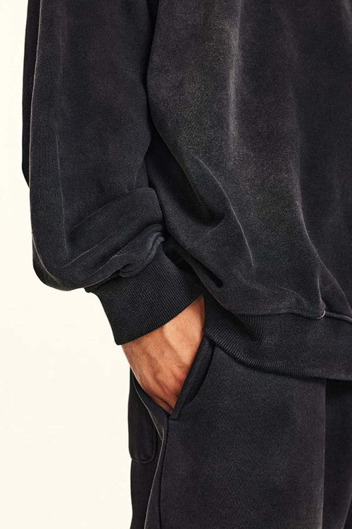 Heavyweight Vintage Washed Sweatshirt - Black