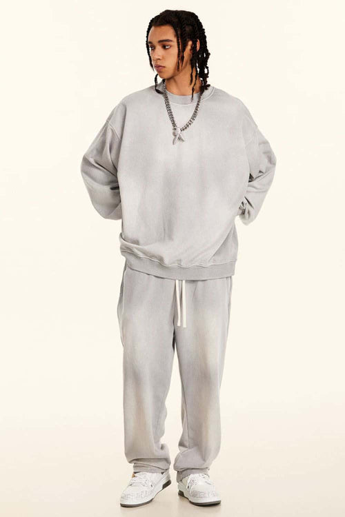 Heavyweight Vintage Washed Sweatshirt - Light Gray