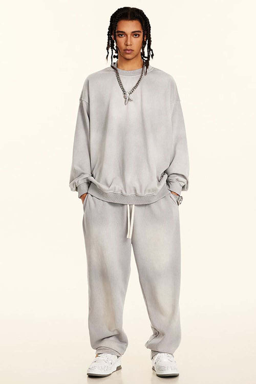 Heavyweight Vintage Washed Sweatshirt - Light Gray