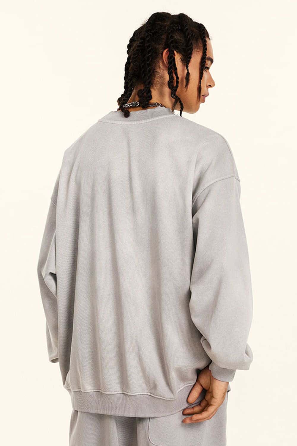Heavyweight Vintage Washed Sweatshirt - Light Gray