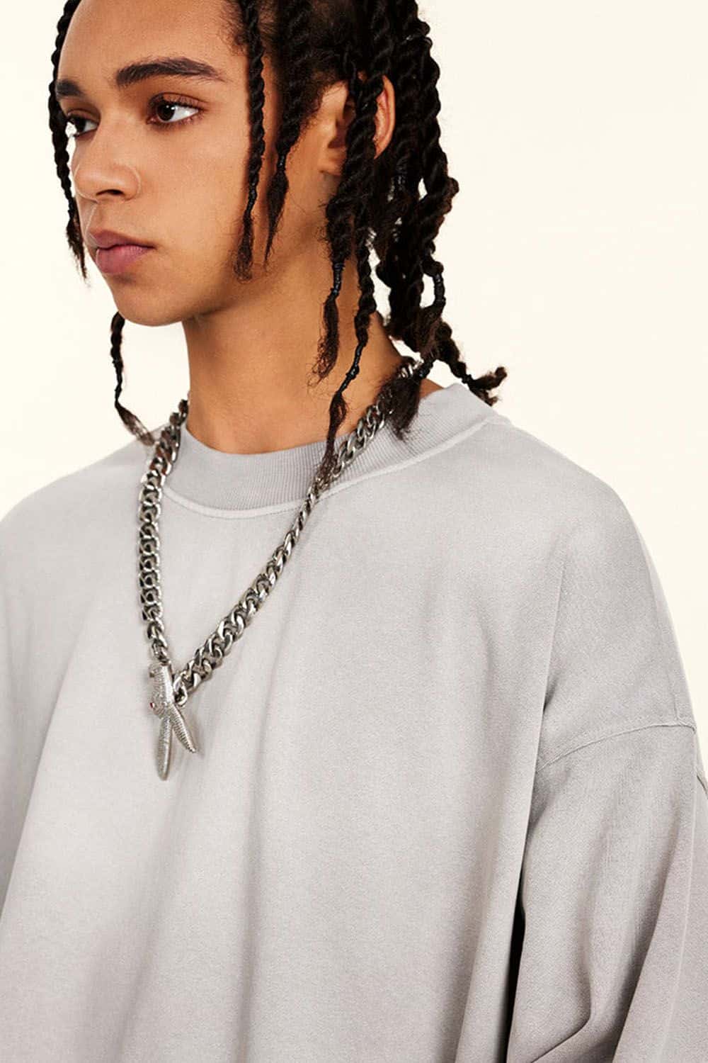 Heavyweight Vintage Washed Sweatshirt - Light Gray