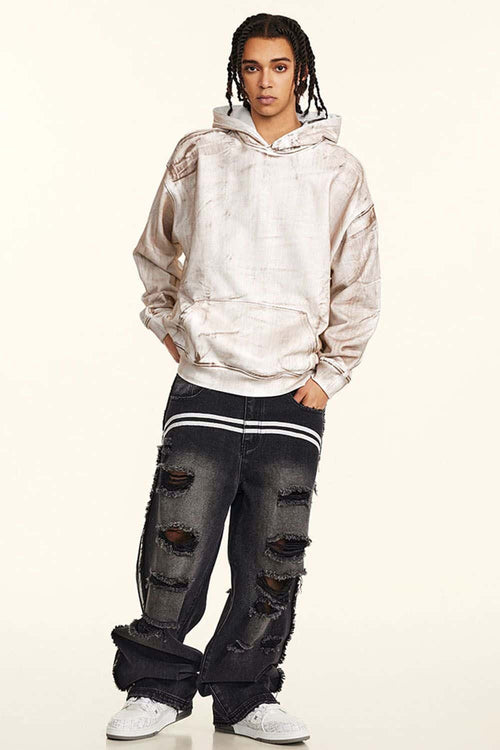 Heavyweight Painted Fleece Pullover - Yellow