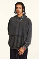 Wax-Dyed Distressed Heavyweight Hoodie - Dark Gray