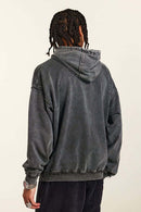 Wax-Dyed Distressed Heavyweight Hoodie - Dark Gray